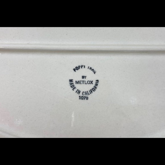 Metlox Red Rooster Poppy Trail Oval Platter ~ California Pottery - Picture 8 of 9